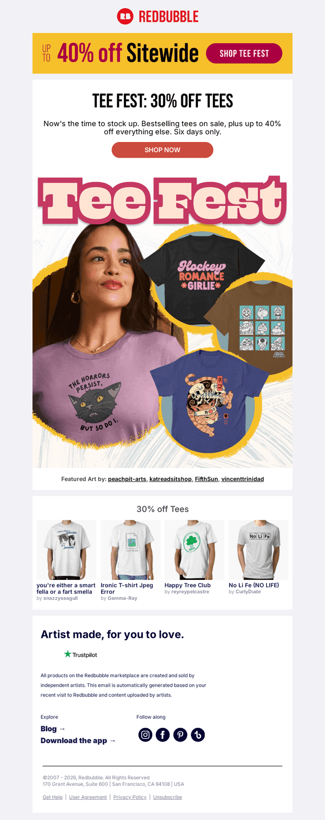 We Never Do This: 30% off Best Selling Tees 🎉