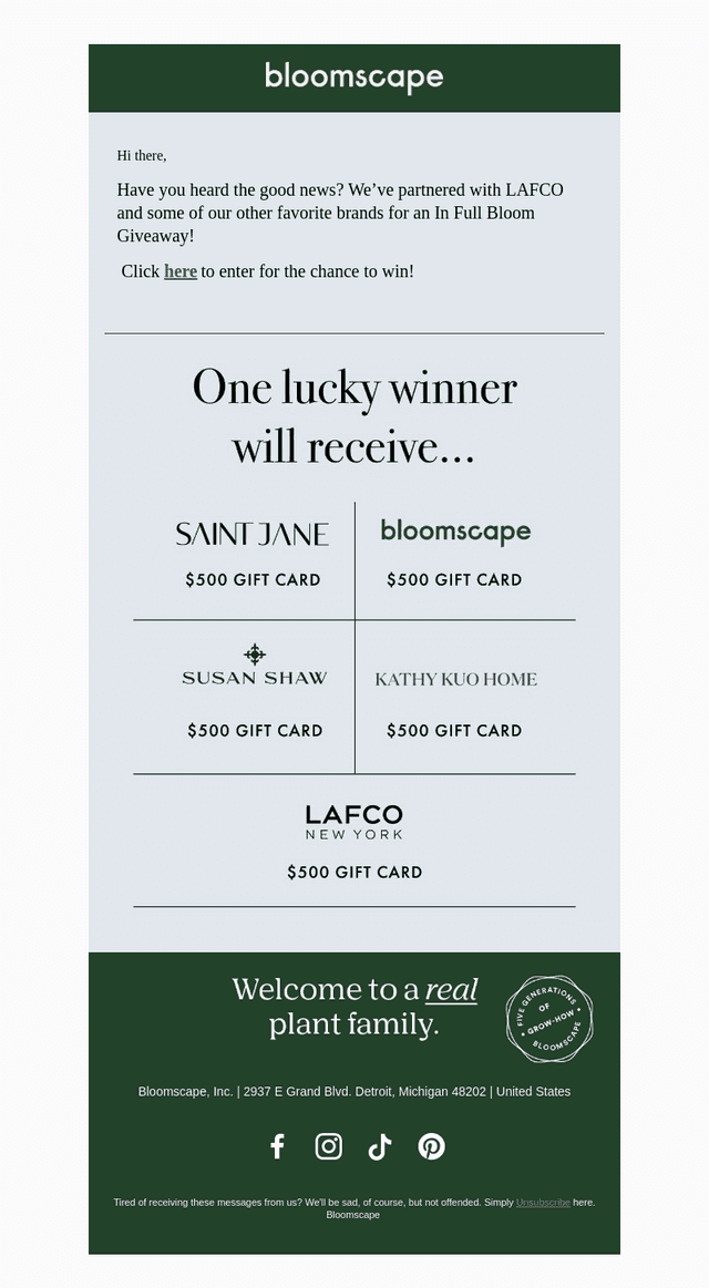 Bloomscape email from Thu, Jun 25, 2026