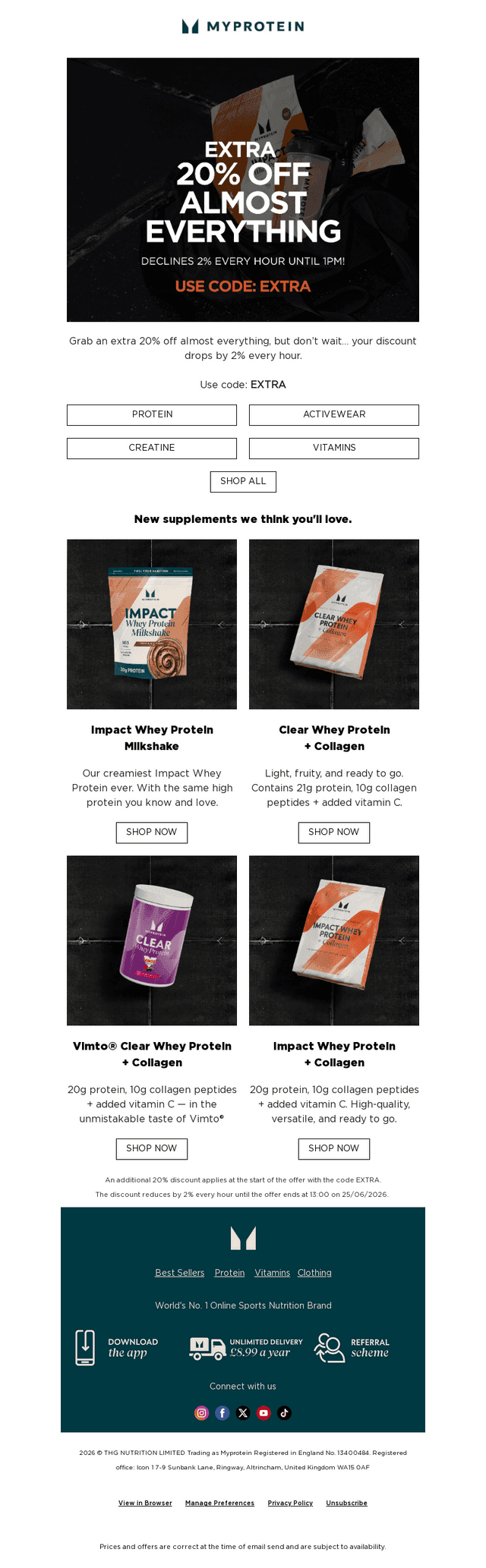DECLINING DISCOUNT: Extra 20% off ⏰