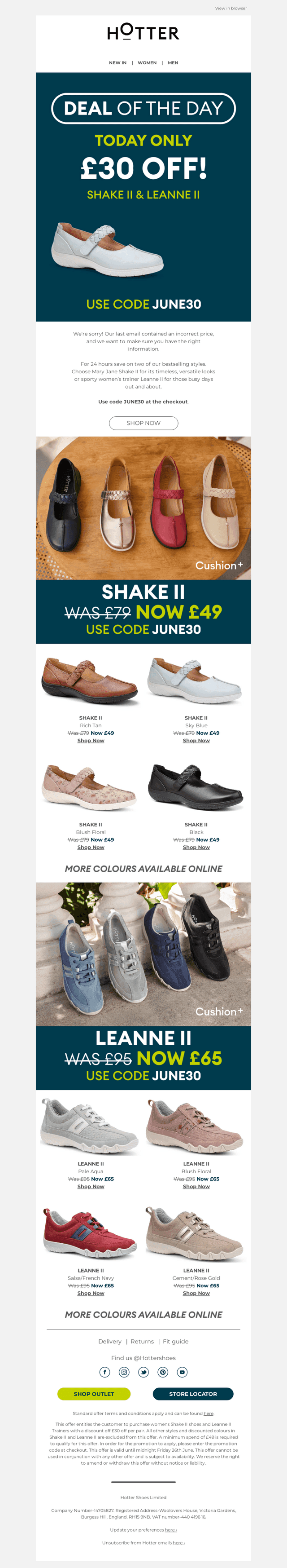 Hotter Shoes email from Thu, Jun 25, 2026