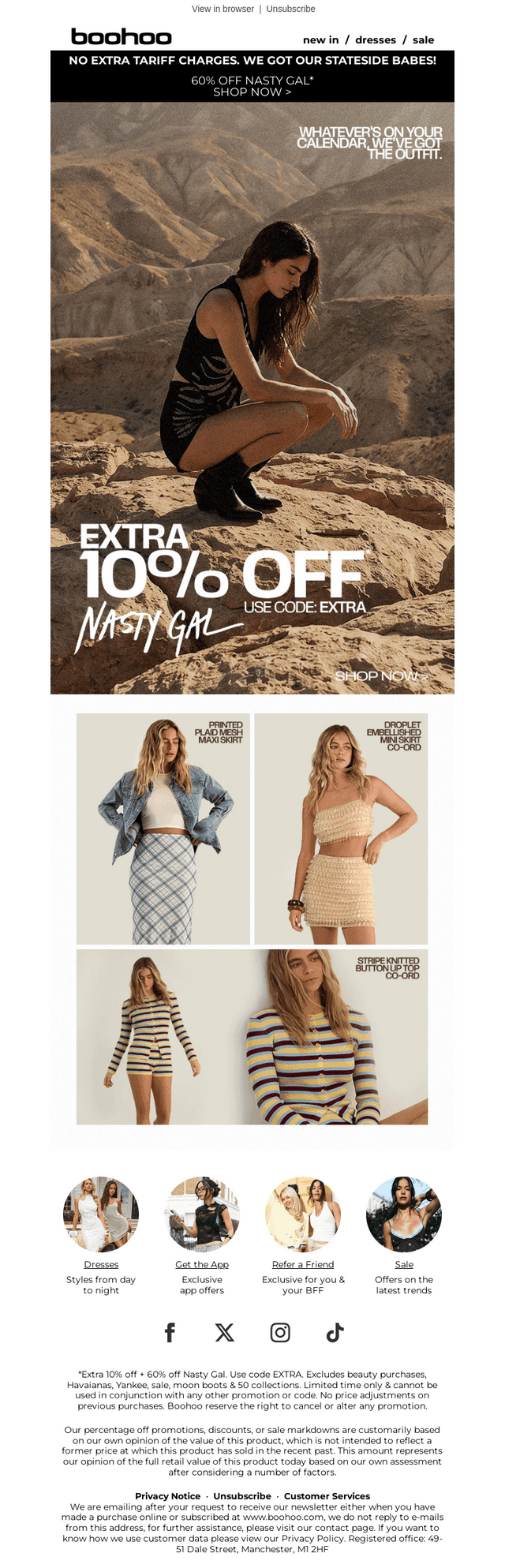 Extra 10% off Nasty Gal* 🤩
