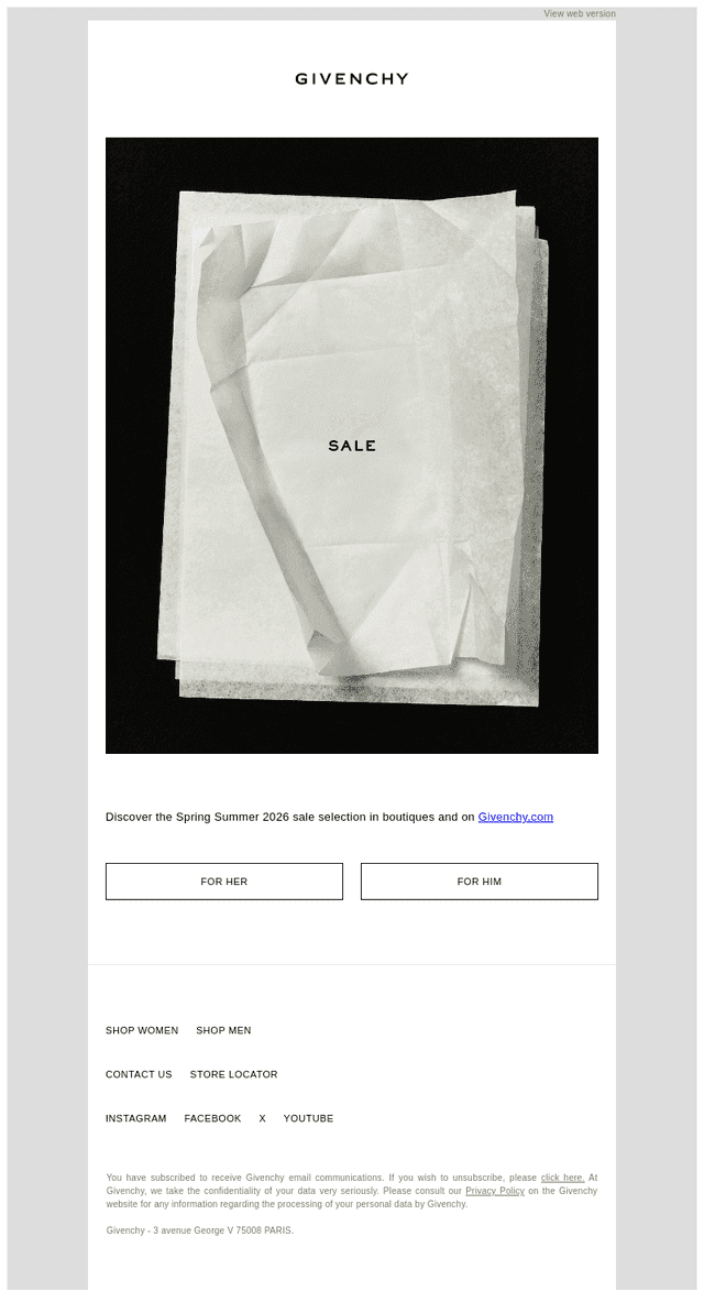 Givenchy email from Thu, Jun 25, 2026