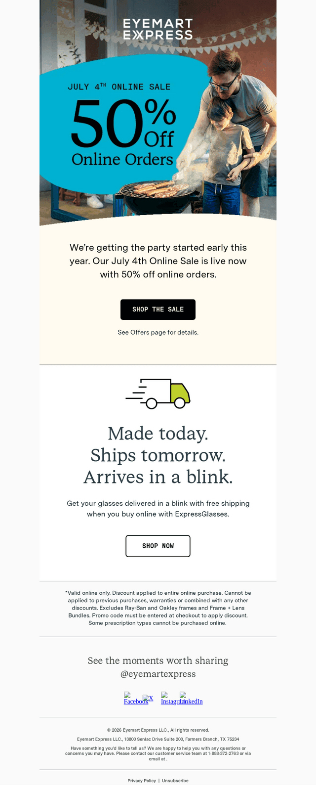 Eyemart Express email from Thu, Jun 25, 2026
