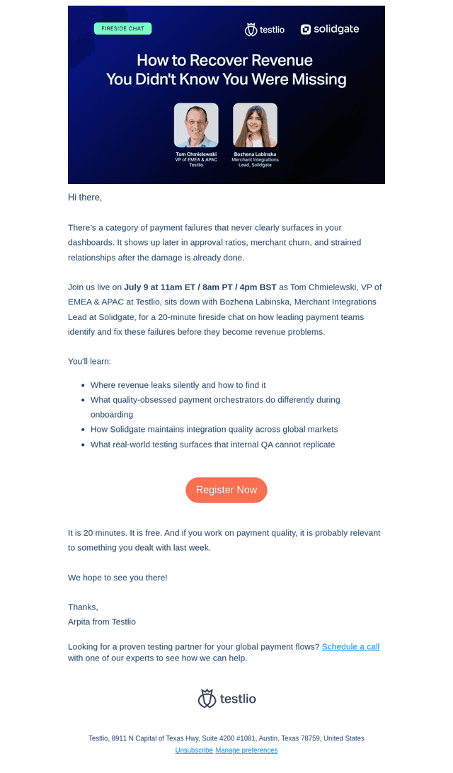 Testlio email from Thu, Jun 25, 2026