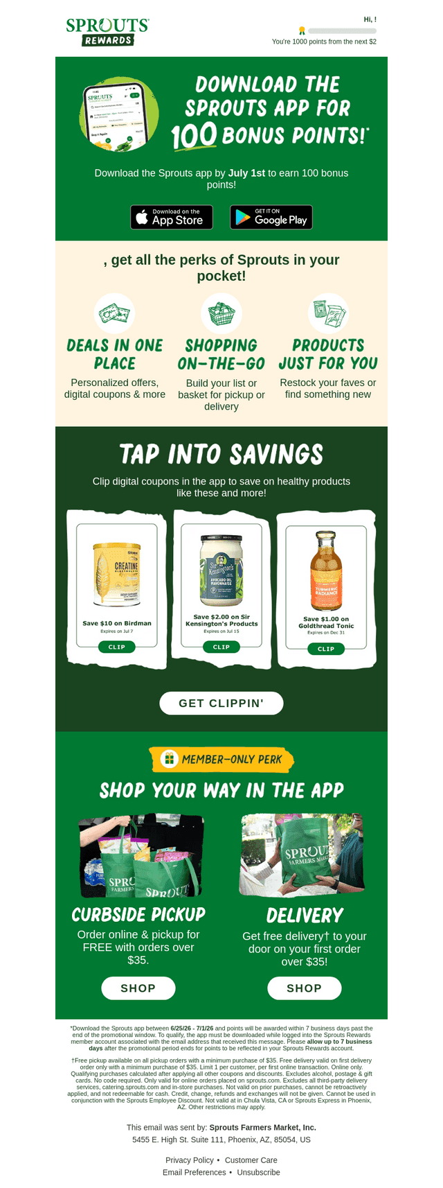 Sprouts Farmers Market email from Thu, Jun 25, 2026