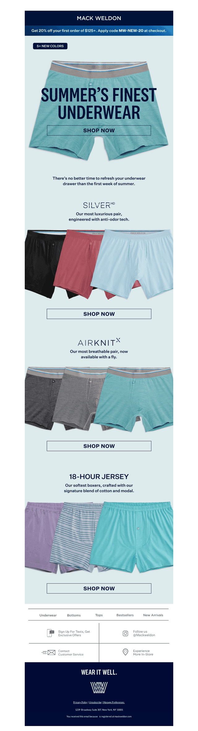 Stock up for summer: new underwear.