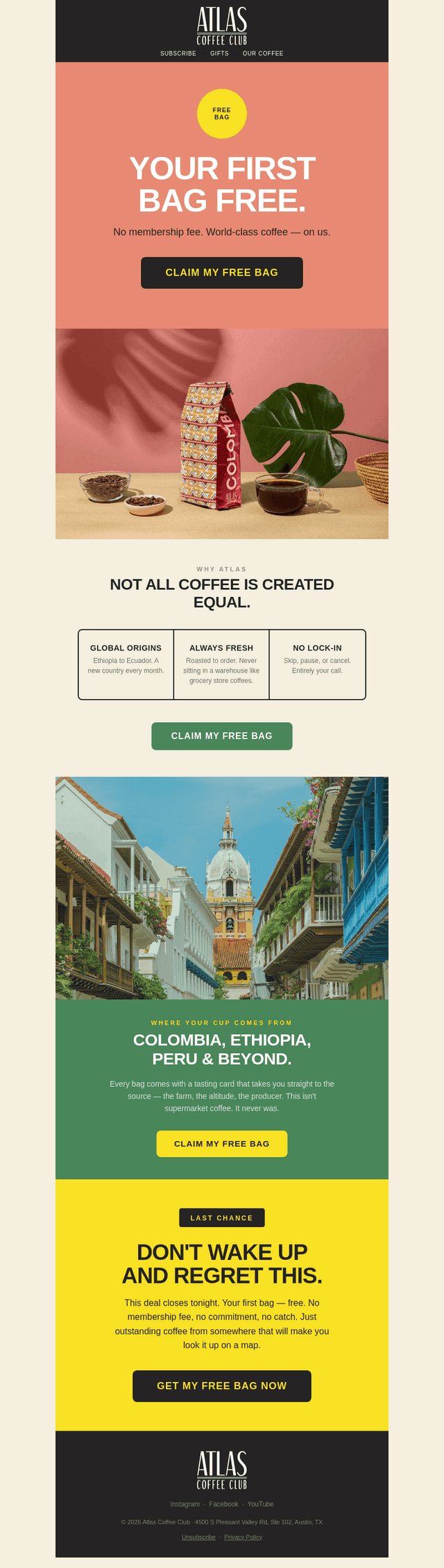 Atlas Coffee Club email from Fri, Jun 26, 2026