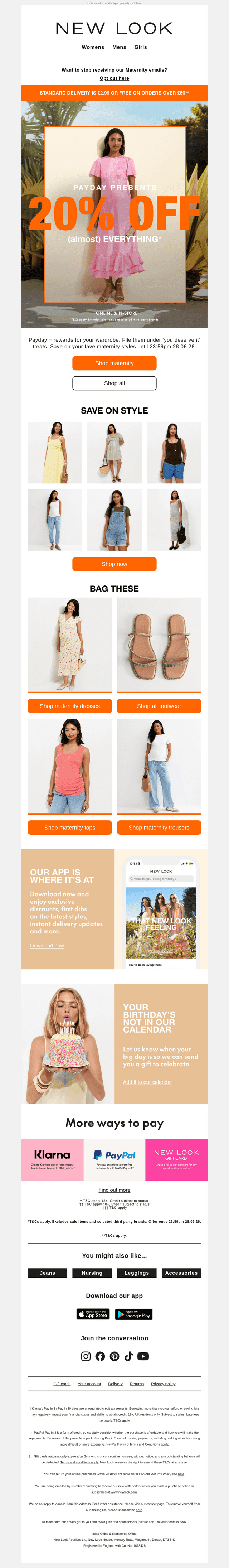 20% OFF your payday treat