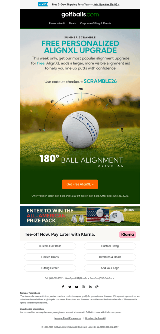 Golfballs email from Fri, Jun 26, 2026