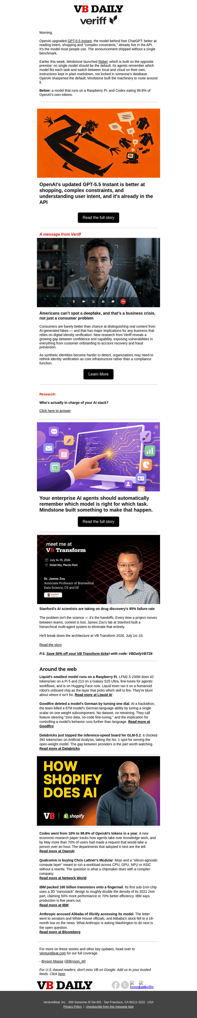 VB Daily | VentureBeat email from Fri, Jun 26, 2026