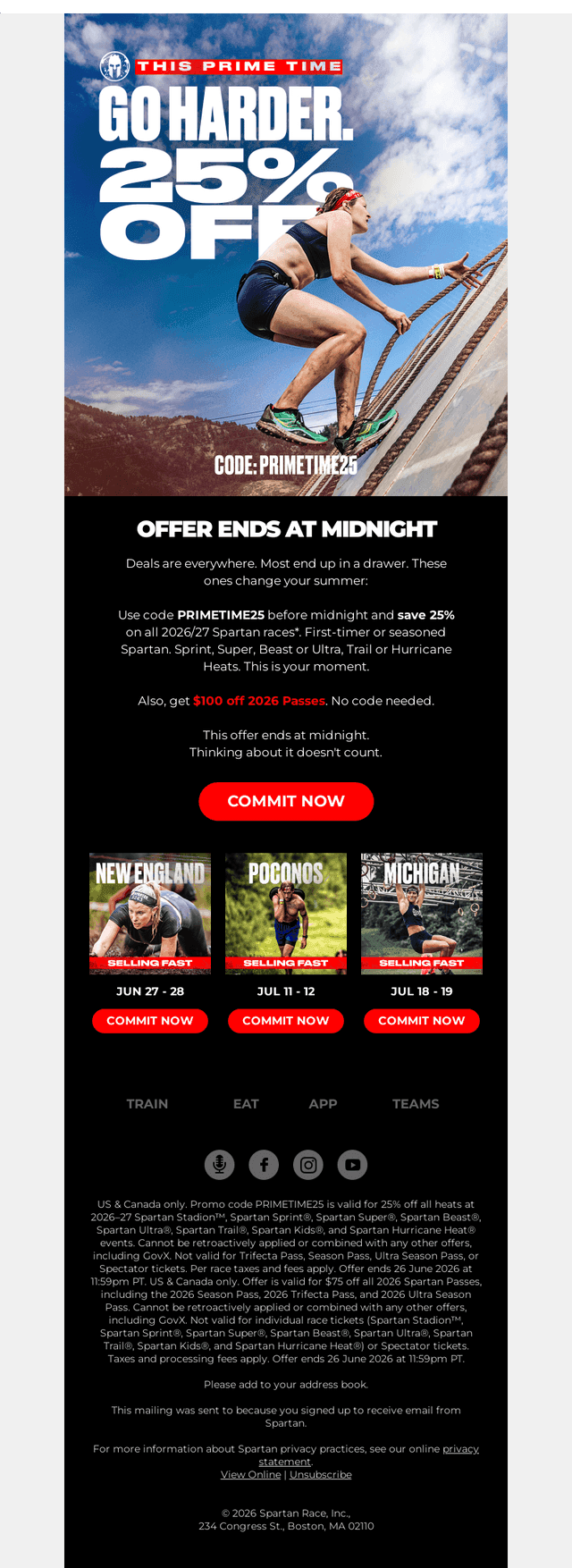 Ends tonight. So do your excuses.