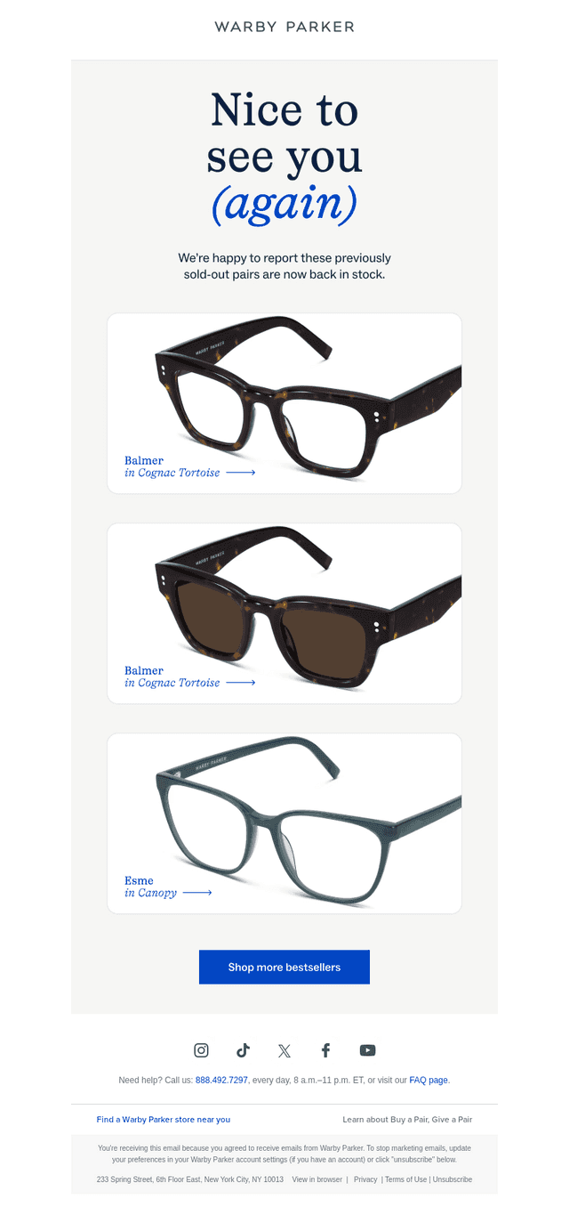 Warby Parker email from Fri, Jun 26, 2026