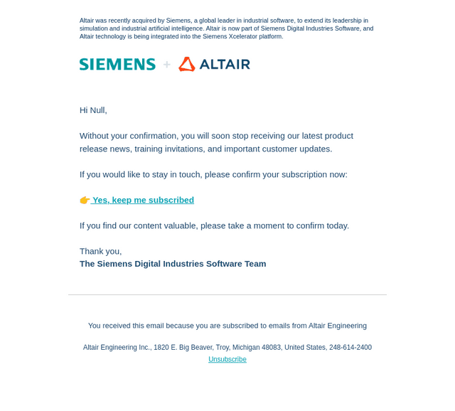 Altair email from Fri, Jun 26, 2026