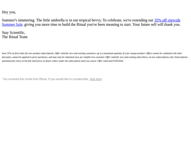 Ritual email from Fri, Jun 26, 2026
