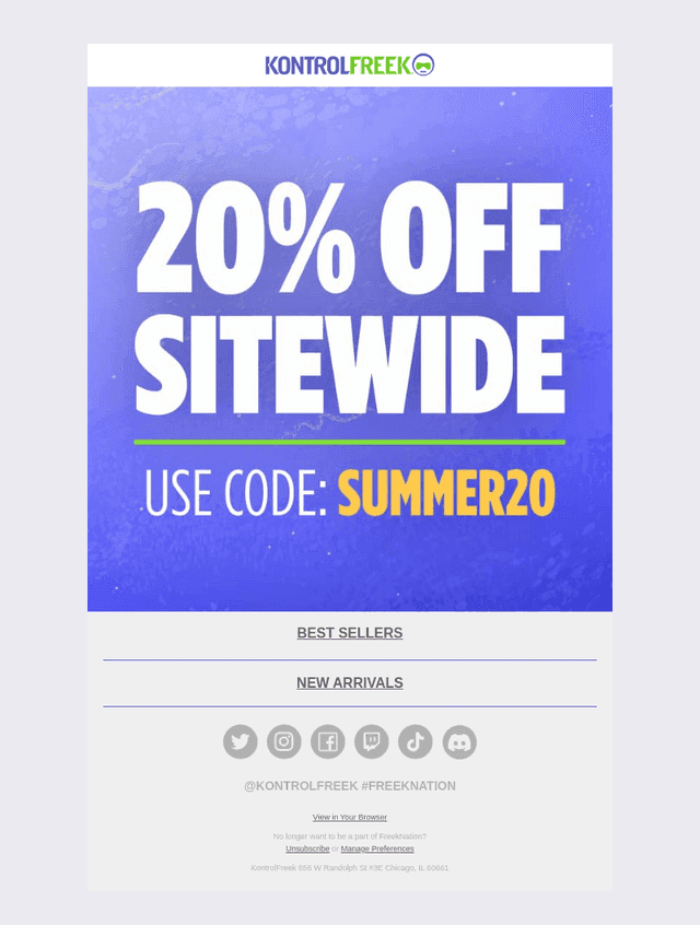 Ends Tonight - 20% Off Sitewide!