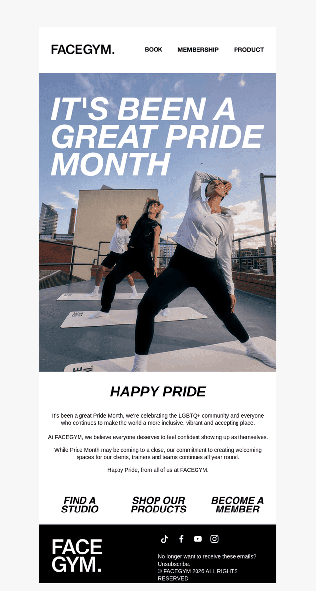 Face Gym email from Fri, Jun 26, 2026
