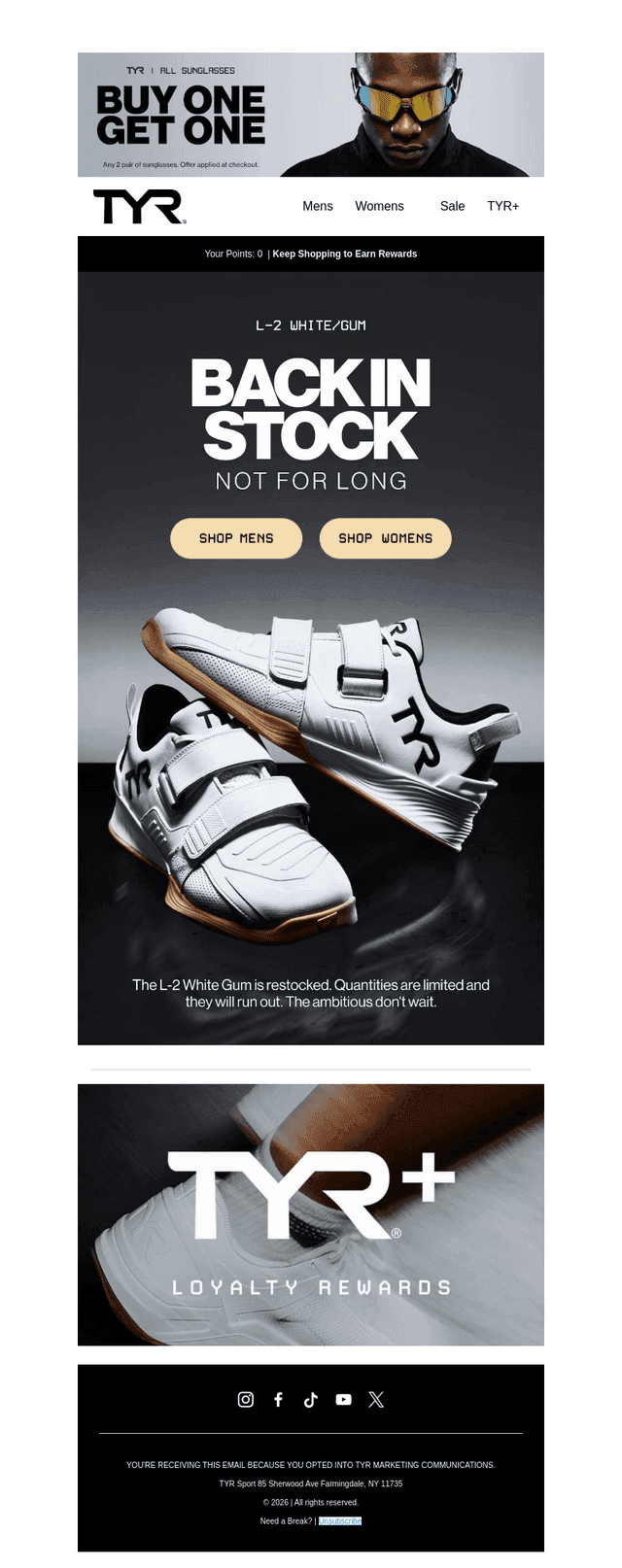 TYR Sport email from Fri, Jun 26, 2026