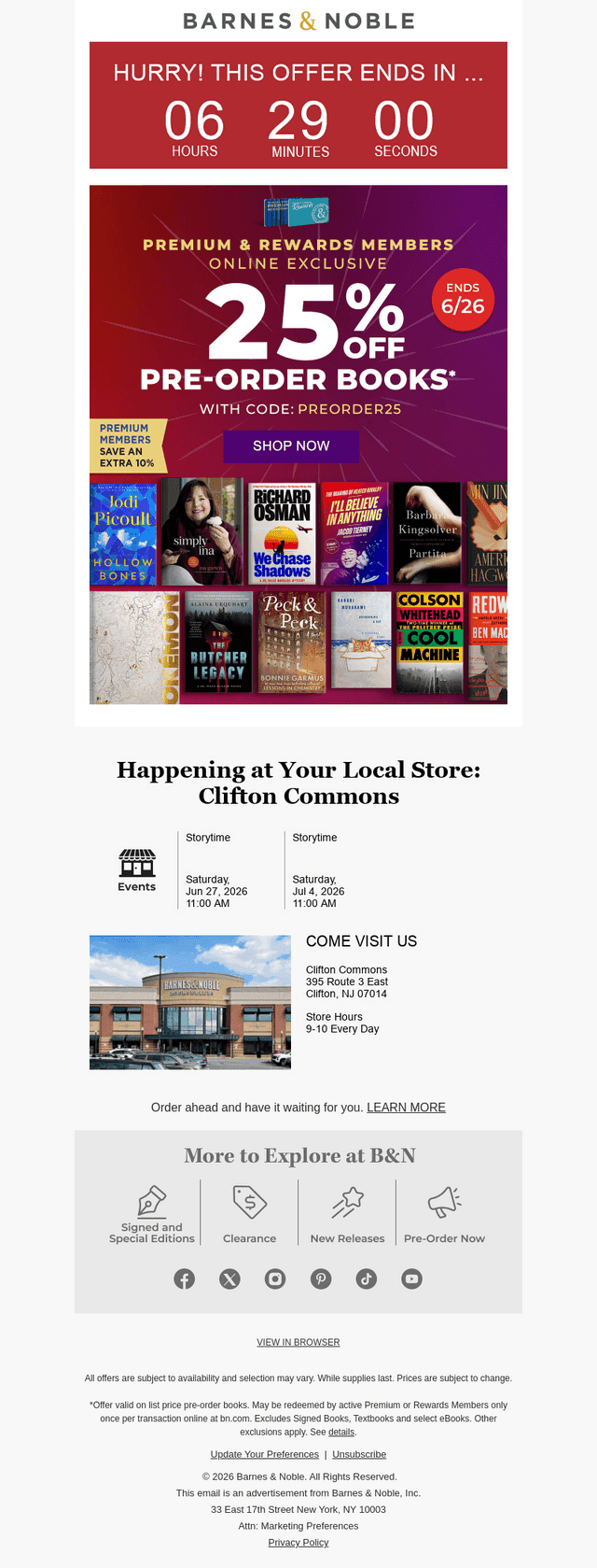 Barnes & Noble email from Fri, Jun 26, 2026
