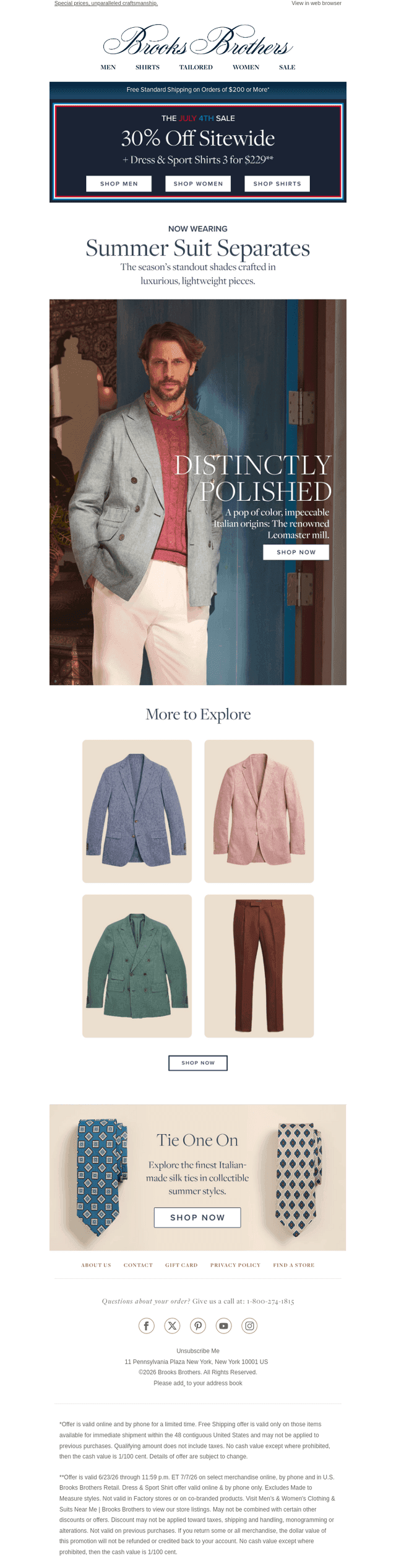 30% off suit separates crafted for summer