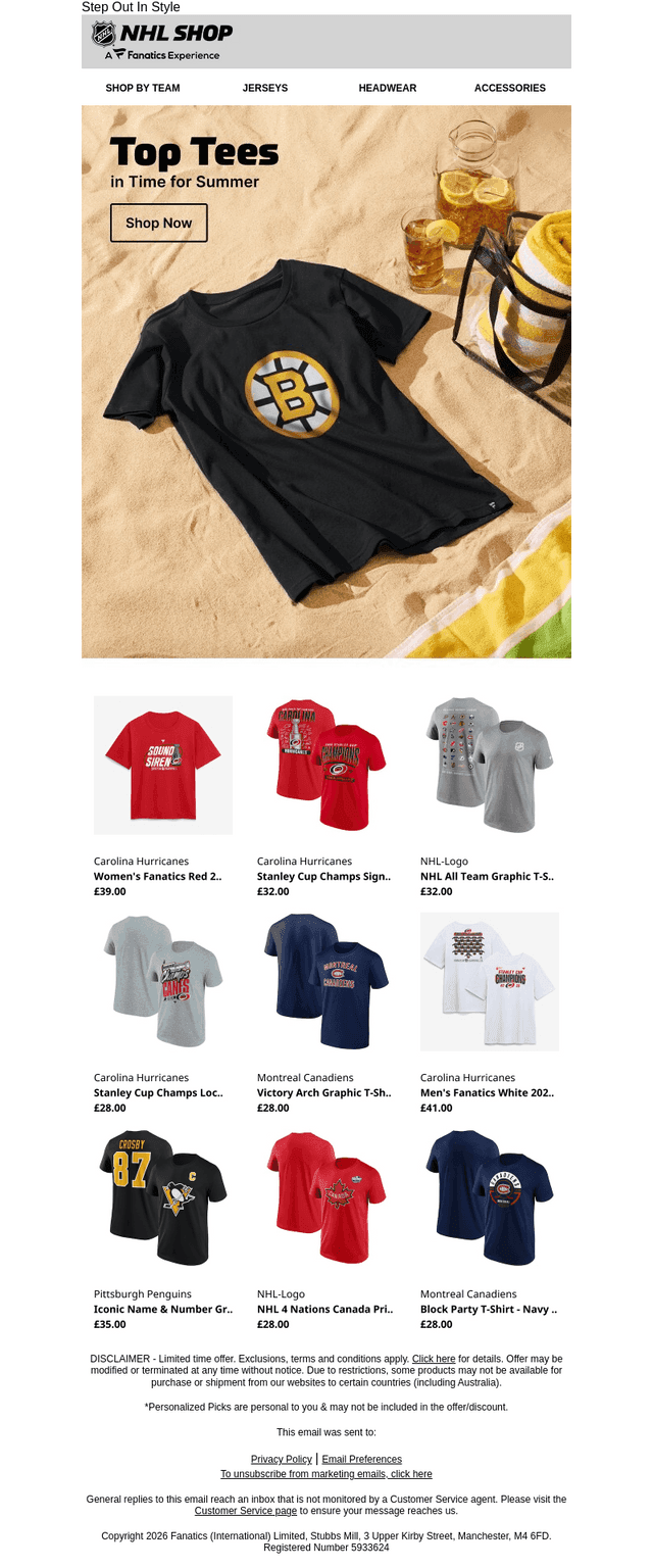 Get Summer Ready With NHL Tees
