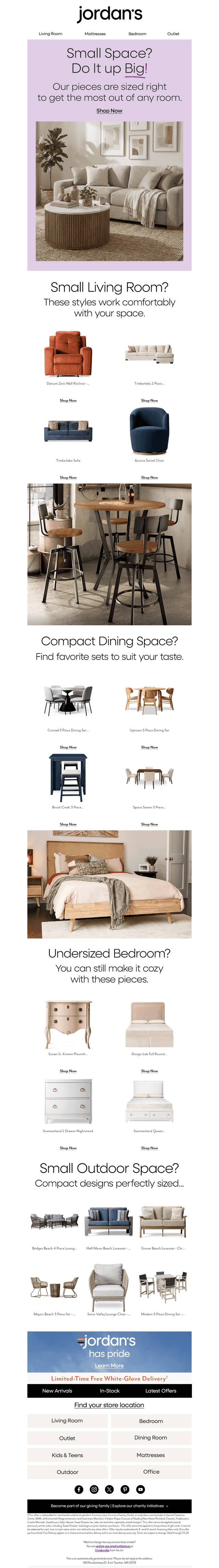 Our small space solutions, delivered free!