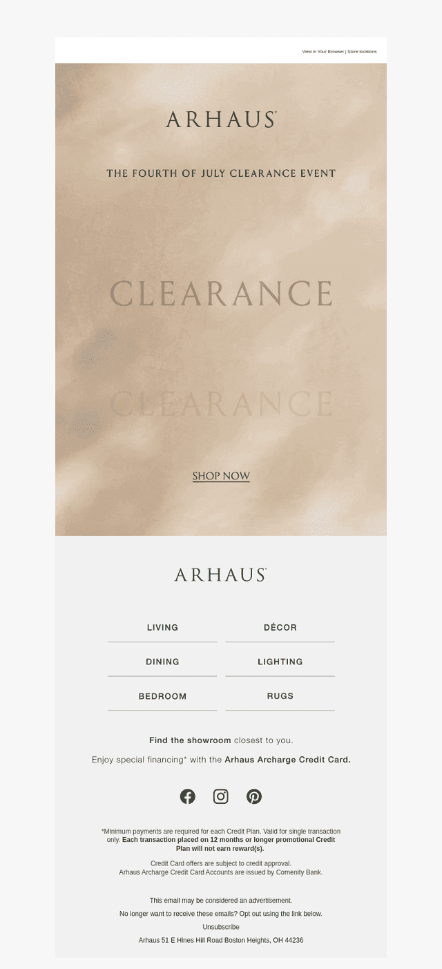 Our Clearance Event is Calling Your Name
