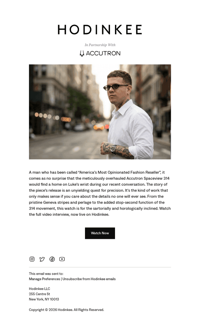Hodinkee email from Sat, Jun 27, 2026