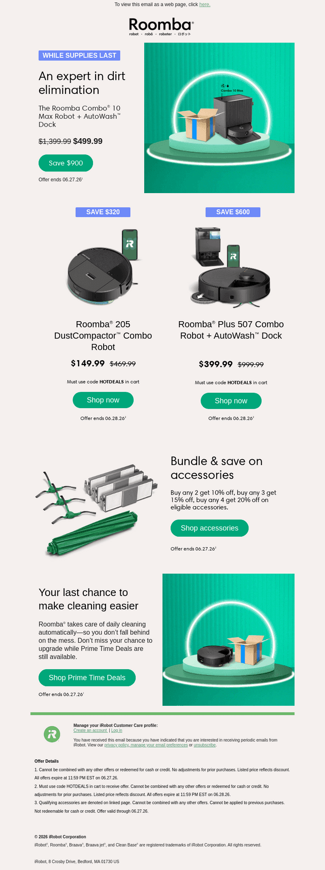iRobot email from Sat, Jun 27, 2026