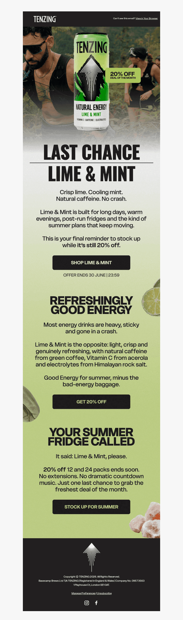 Final call: 20% off Lime & Mint 🌿