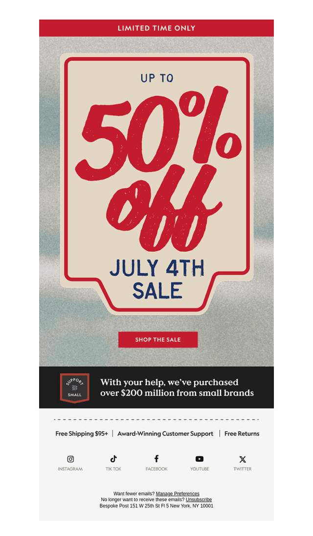 Bespoke Post email from Sun, Jun 28, 2026