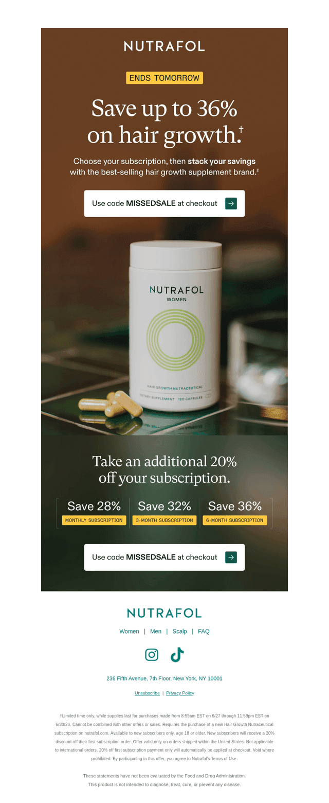 Up to 36% off ends today.
