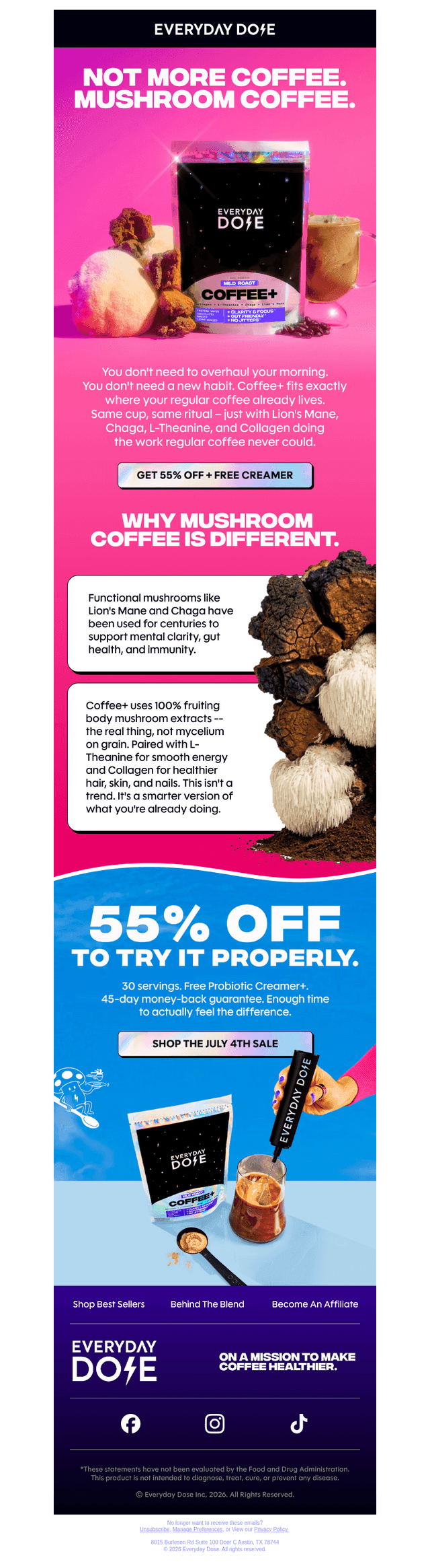 Not more coffee. Mushroom coffee.