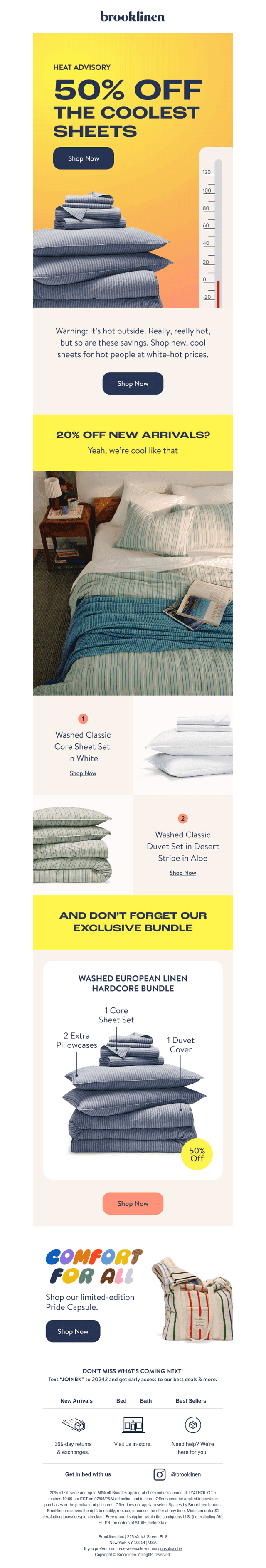 Brooklinen email from Sun, Jun 28, 2026