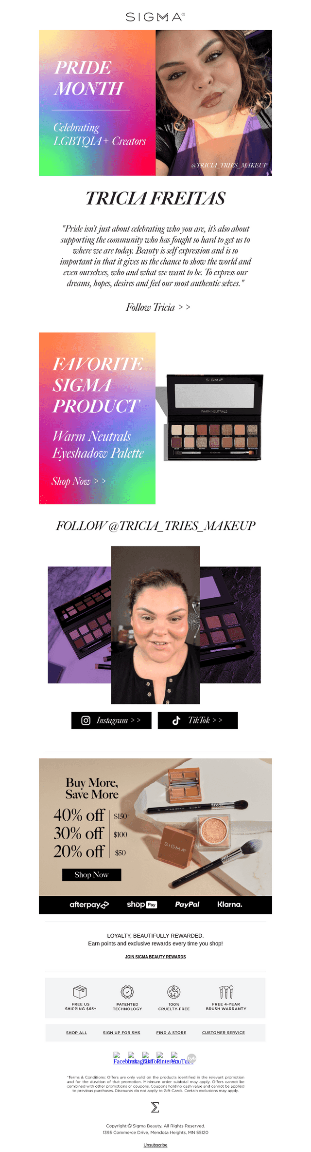 Sigma Beauty email from Sun, Jun 28, 2026