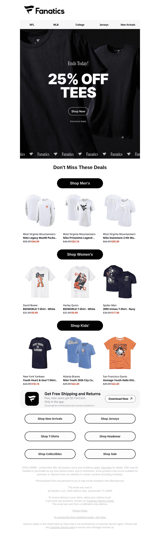 Final Buzzer: 25% Off Tees Ends Tonight
