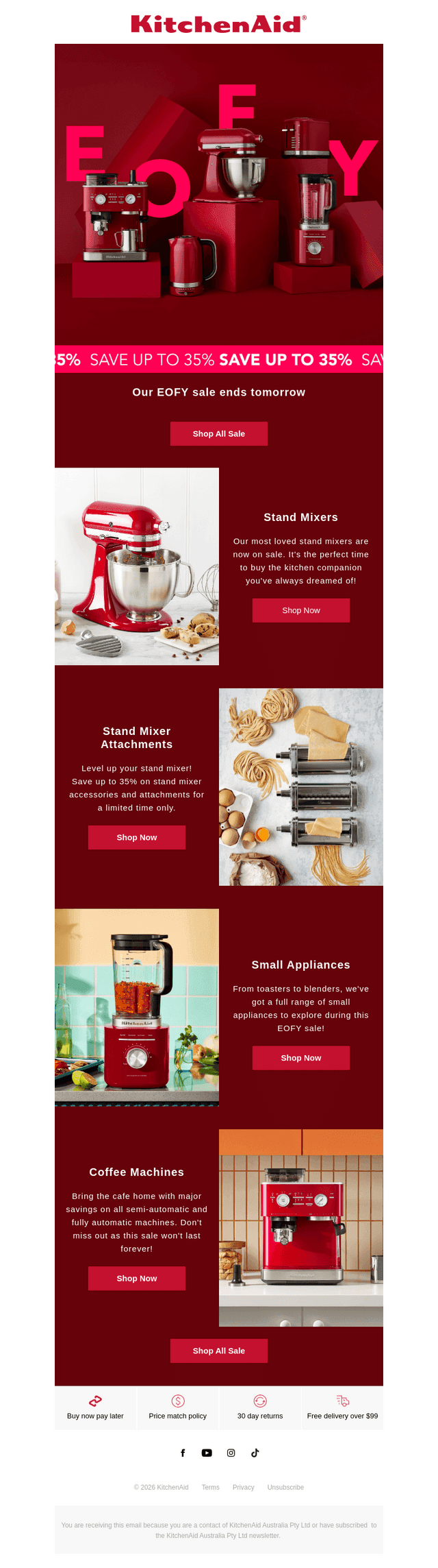 KitchenAid Australia & New Zealand email from Mon, Jun 29, 2026