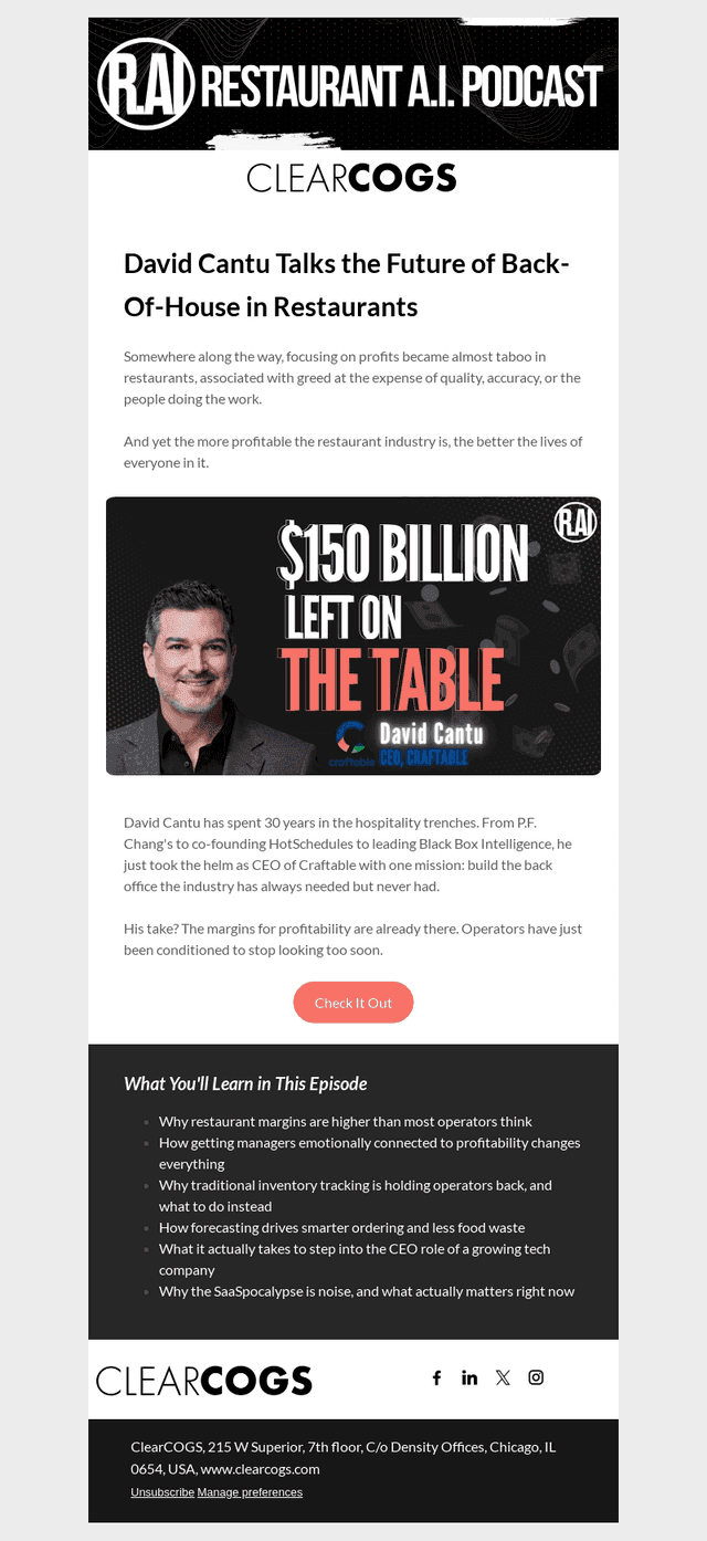 ClearCOGS email from Mon, Jun 29, 2026