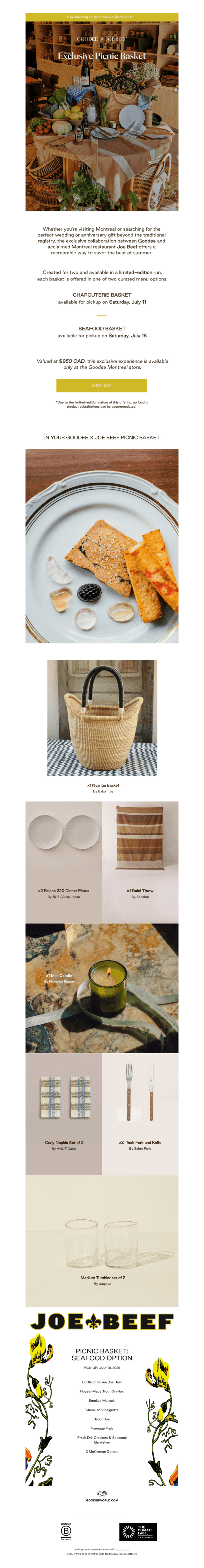 Introducing: Goodee x Joe Beef Exclusive Picnic Basket