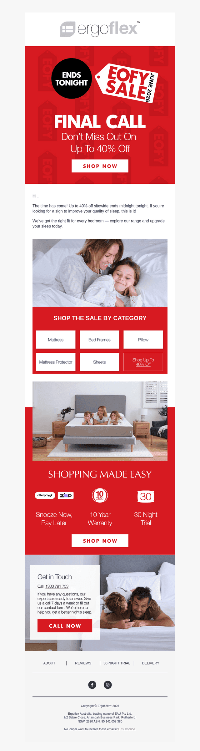 Ergoflex email from Mon, Jun 29, 2026