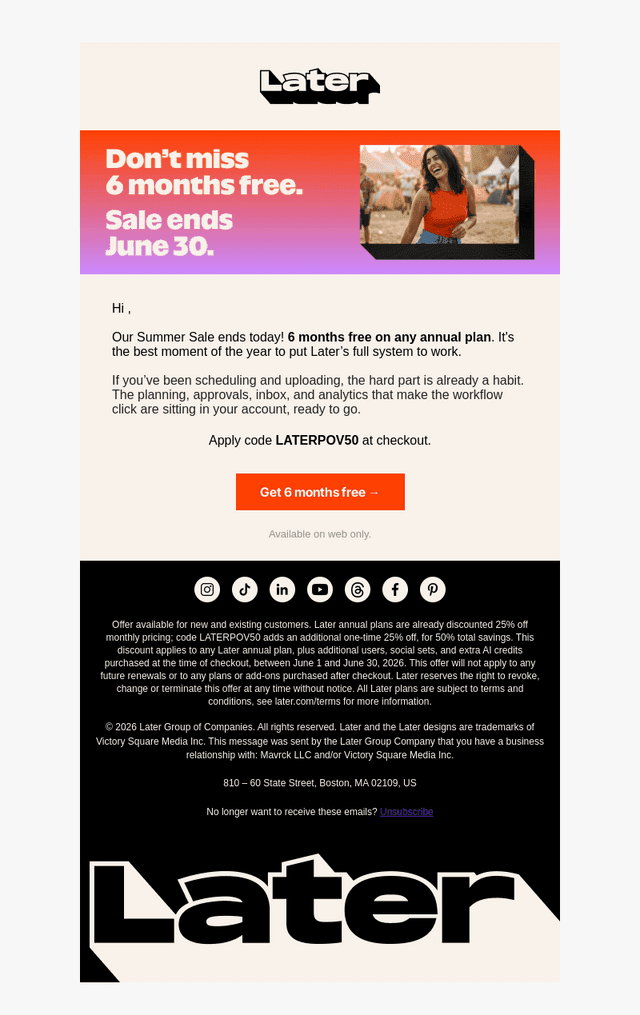 Later email from Tue, Jun 30, 2026