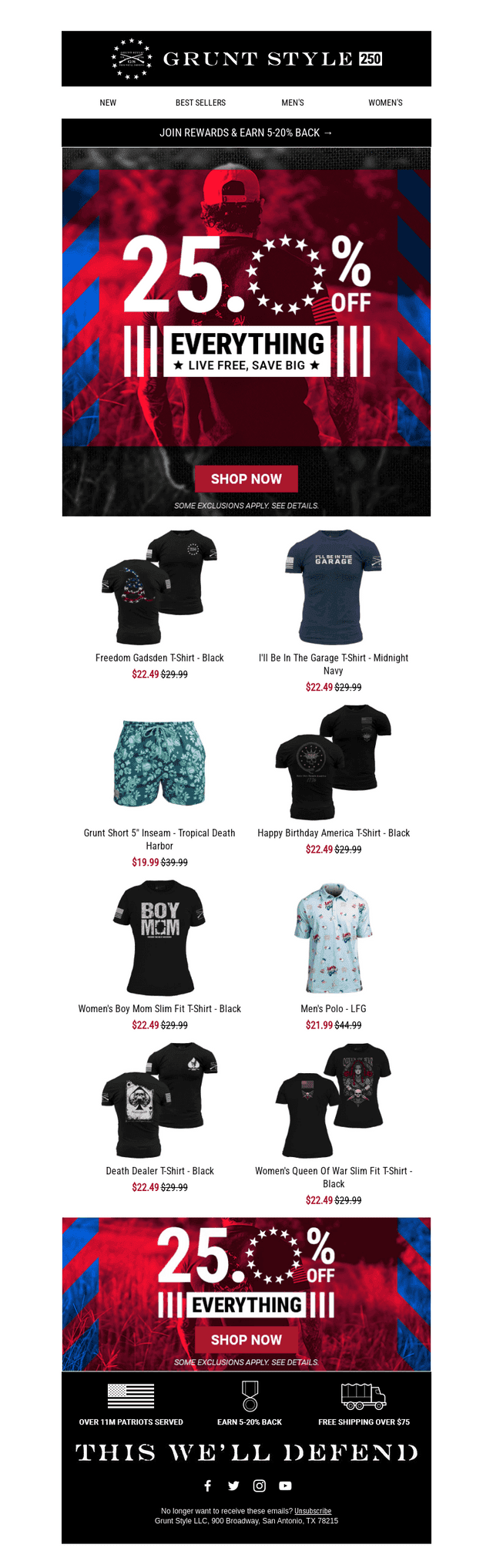 🚨25.0% OFF EVERYTHING STARTS NOW 🚨