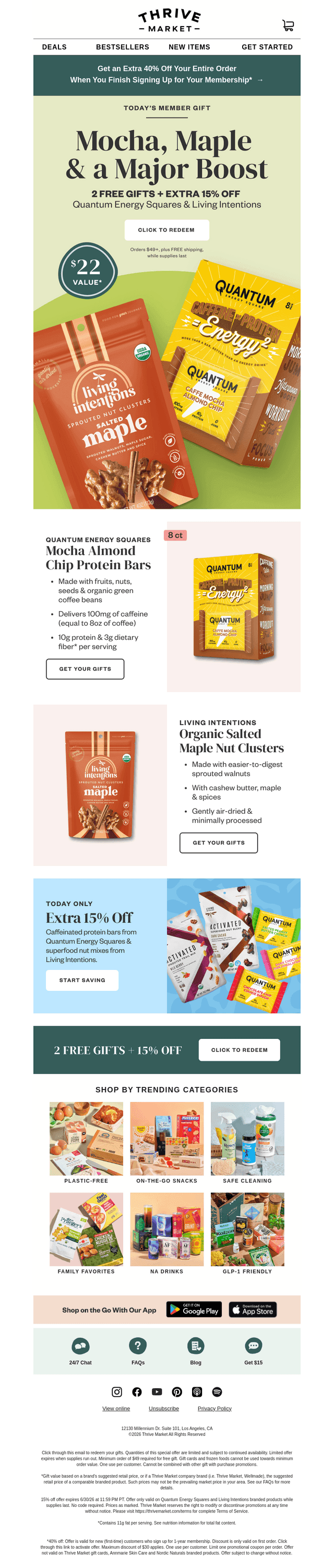 FREE protein bars & nut clusters ($22 value) 🔋