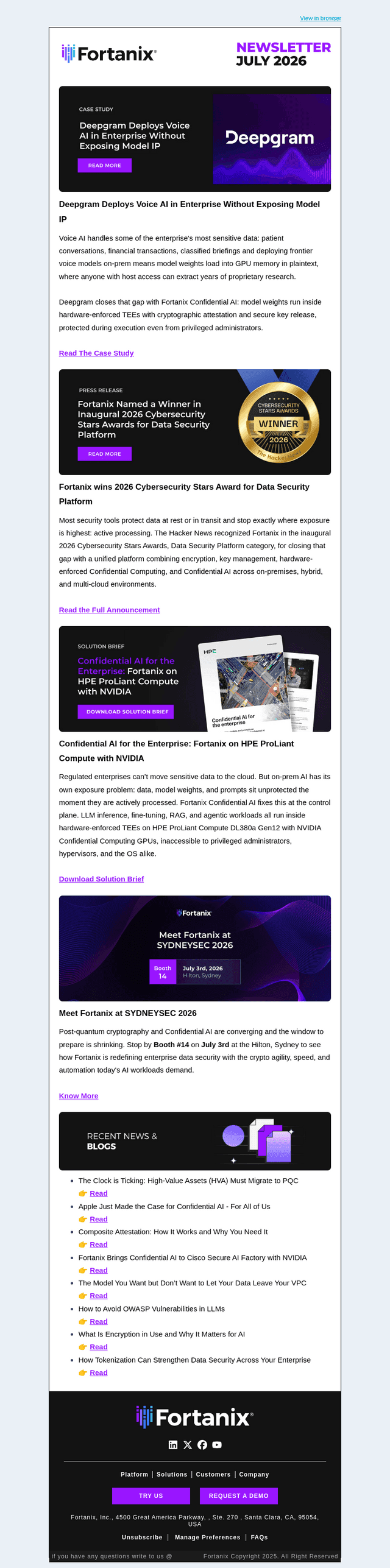 Fortanix email from Tue, Jun 30, 2026