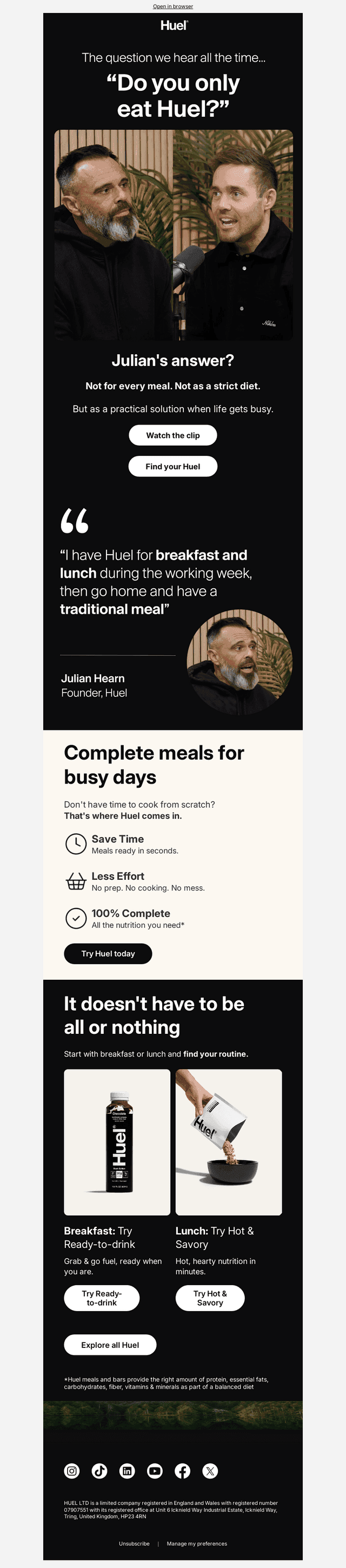 Does our founder only eat Huel? 👀