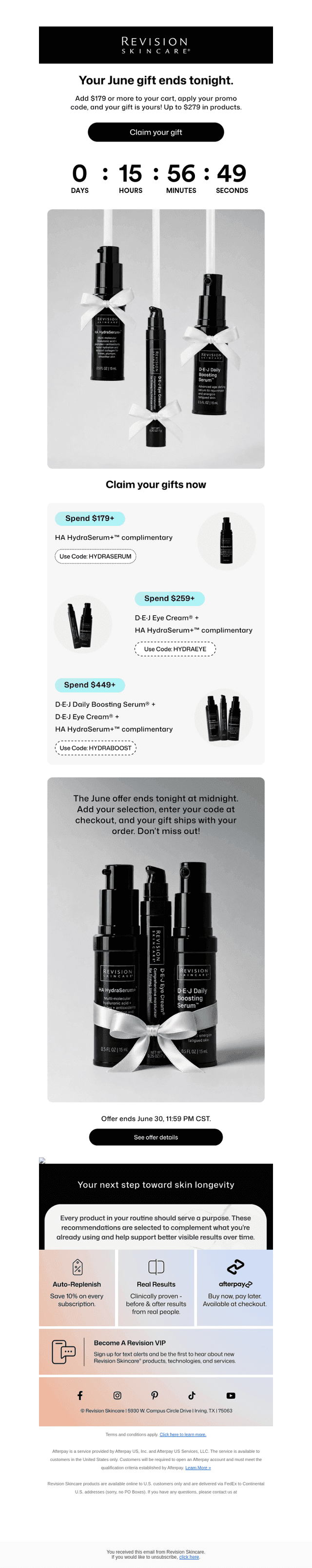 Revision Skincare email from Tue, Jun 30, 2026