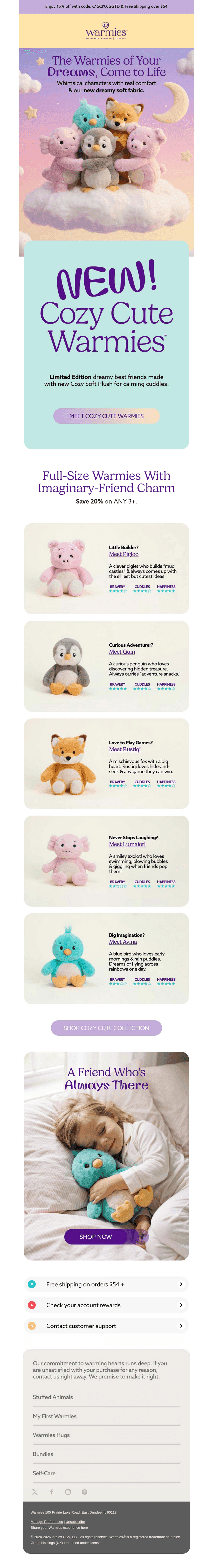 New! Cozy Cute Warmies