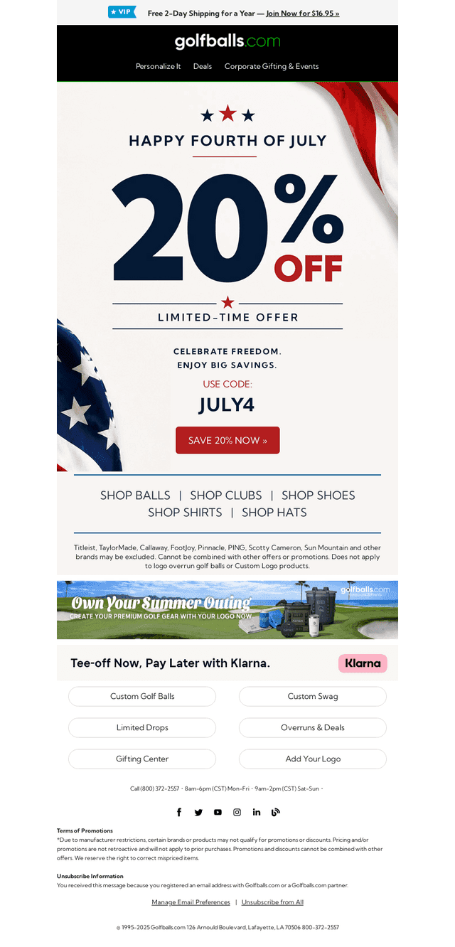 Golfballs email from Wed, Jul 1, 2026