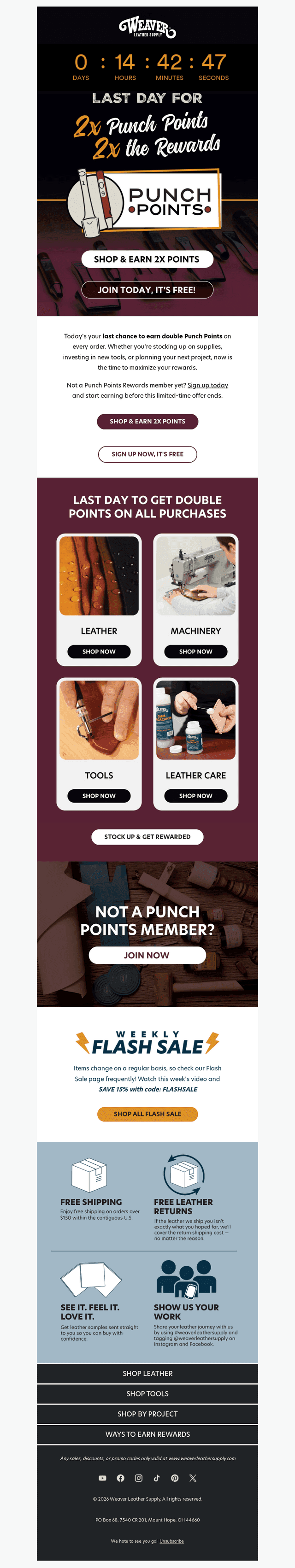 Last Chance: Double Punch Points Ends Tonight