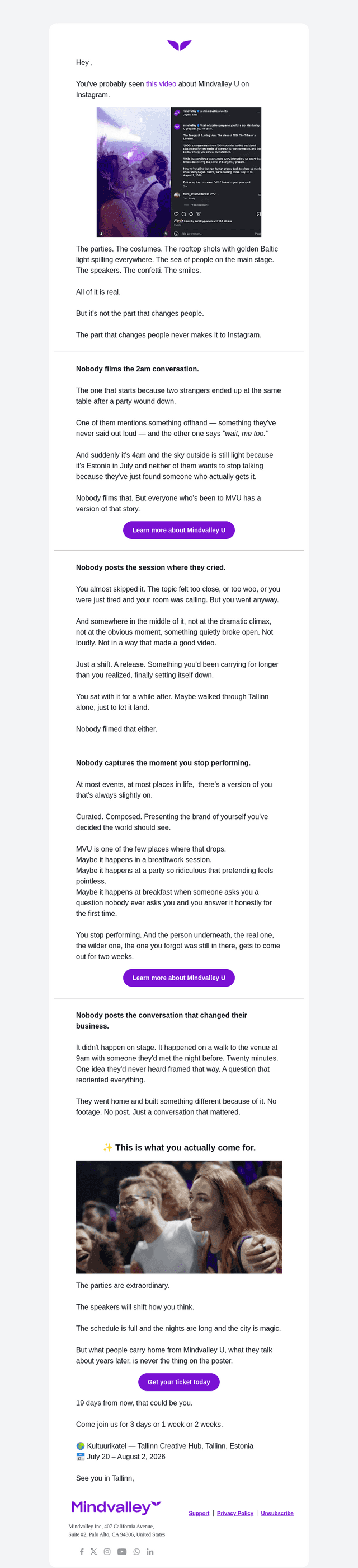 Mindvalley email from Wed, Jul 1, 2026