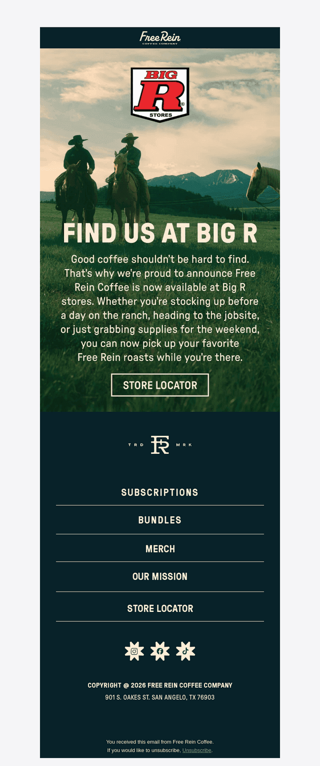 Now brewing at Big R
